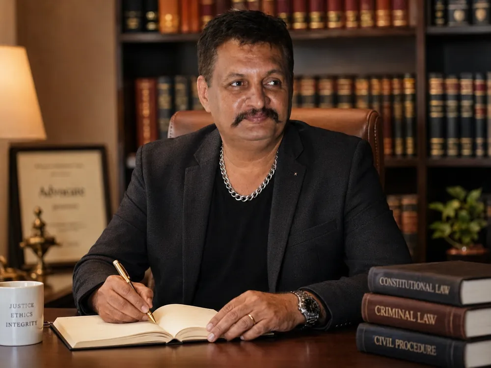 Rajender Khanna at desk